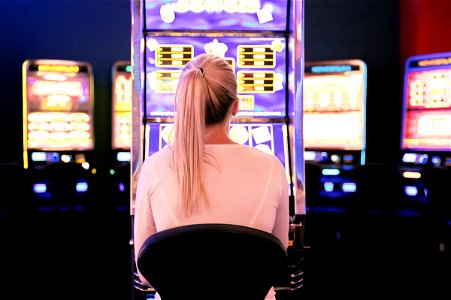 Casino Slot Machine Woman photo