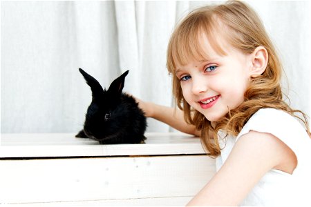 Child Girl Rabbit