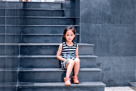Child Girl Sit photo