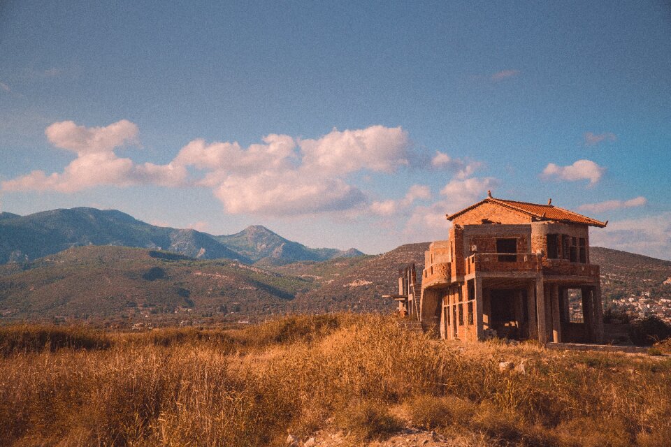 Destroyed building abandoned