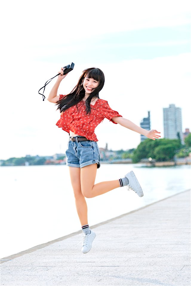 Woman Girl Portrait Jump