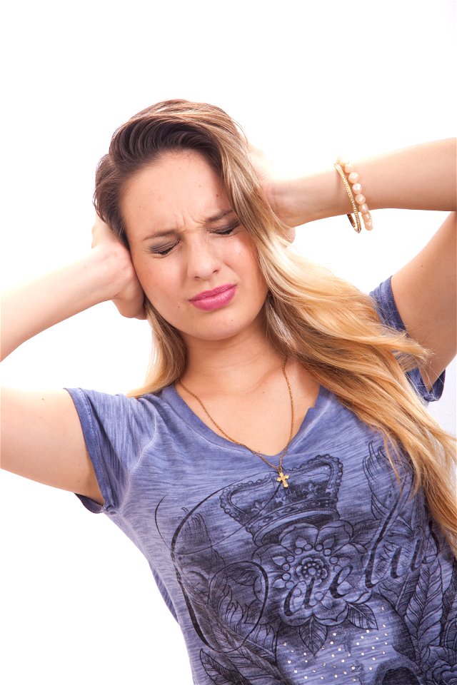 Woman Portrait Cover Ears
