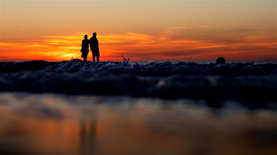 Sunset Couple Silhouette photo