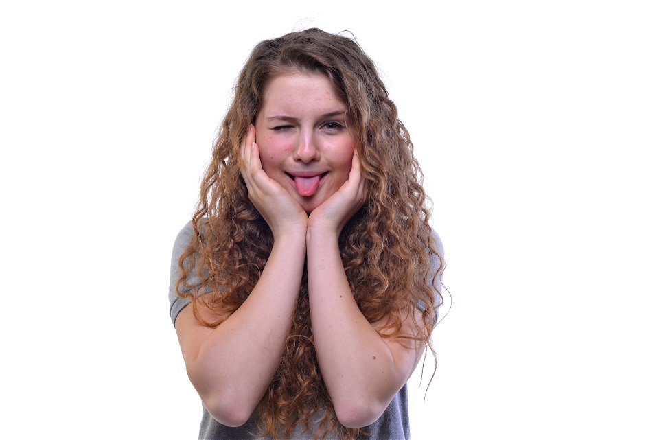 Woman Girl Portrait Tongue