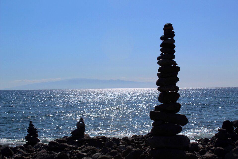 Stones sun sea