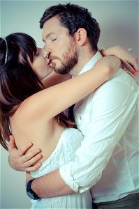 Bride Groom Kiss photo
