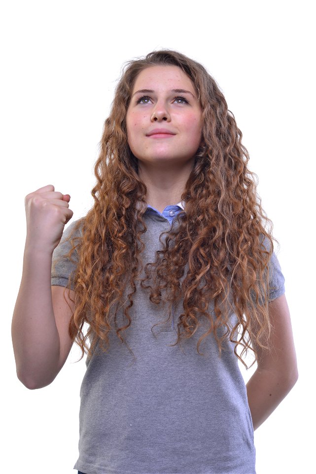 Woman Girl Fist Pump