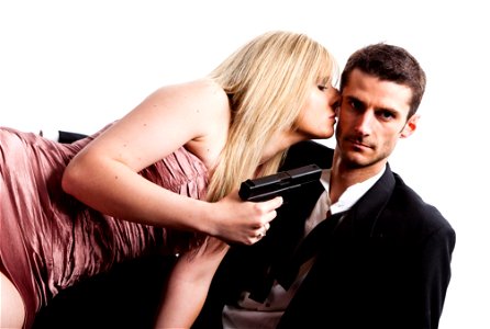 Couple Gun Kiss