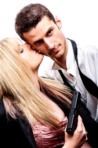 Couple Gun Kiss photo