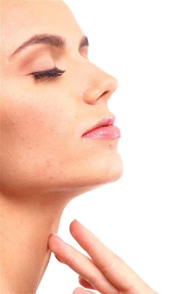 Woman Throat Fingers