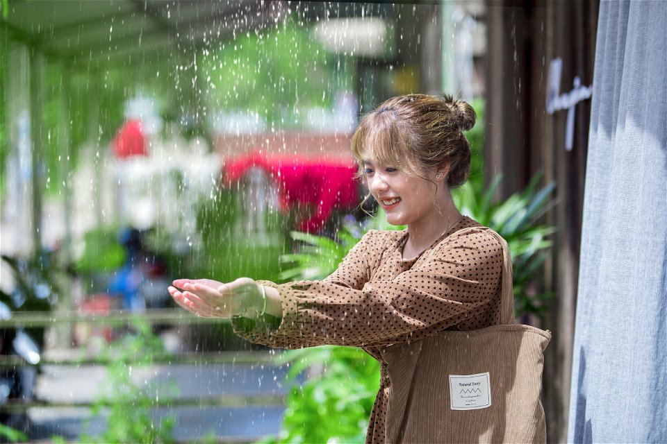 Woman Girl Rain