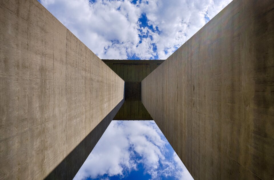 Sky clouds building