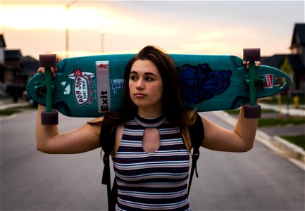 Woman Girl Portrait Skateboard photo