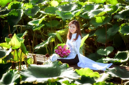 Woman Girl Ao Dai photo