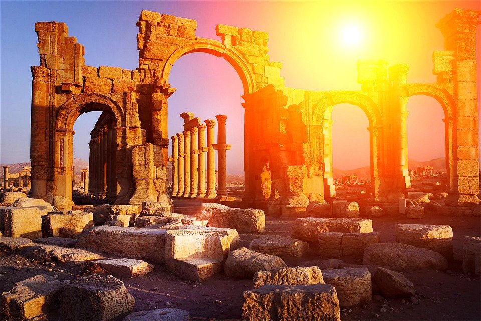 Palmyra Ruins Sunset