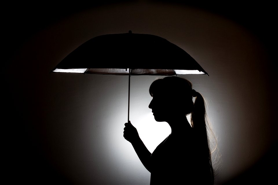 Woman Umbrella Silhouette