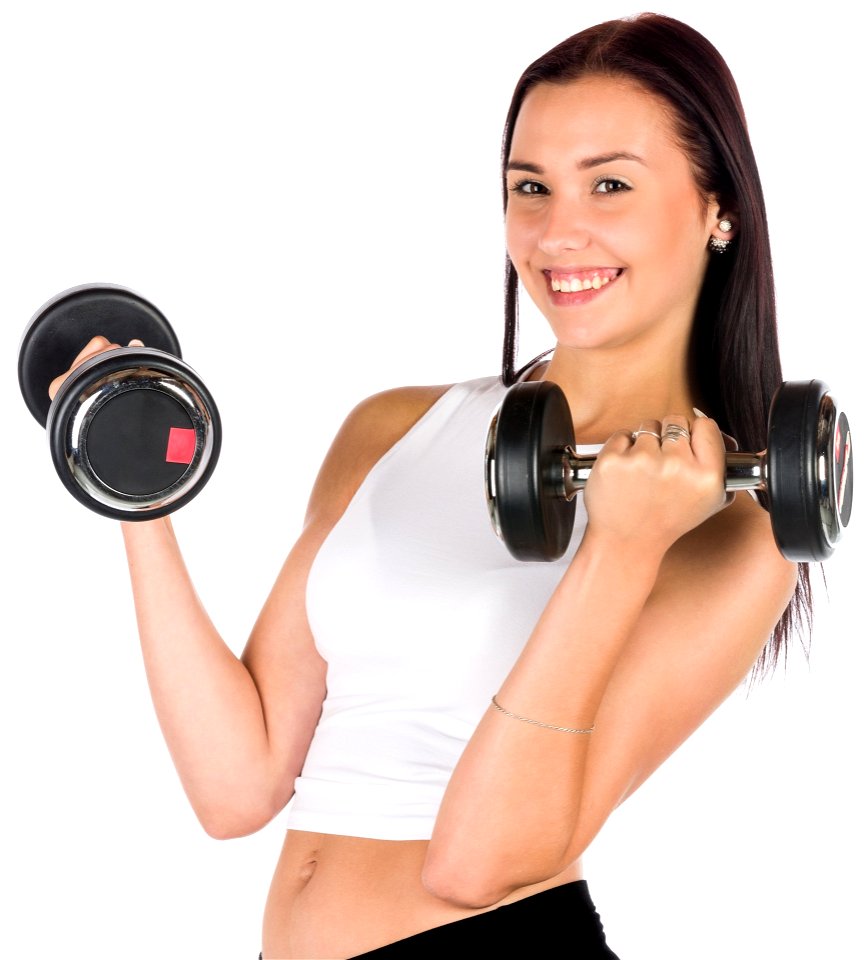 Woman Girl Training Dumbbell