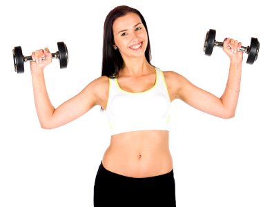 Woman Girl Training Dumbbell