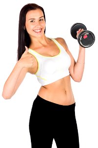 Woman Girl Training Dumbbell photo