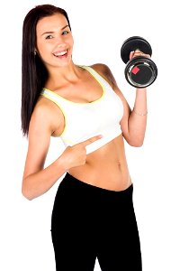 Woman Girl Training Dumbbell