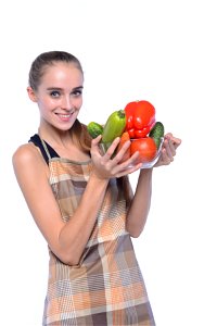 Woman Cooking Vegetables