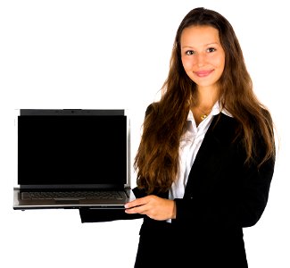 Business Woman Laptop Computer photo