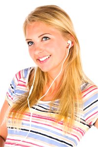 Woman Girl Earphone Music