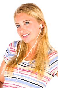 Woman Girl Earphone Music photo