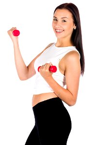 Woman Girl Training Dumbbell