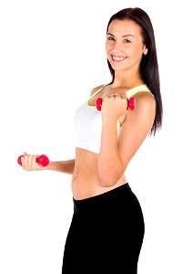 Woman Girl Training Dumbbell
