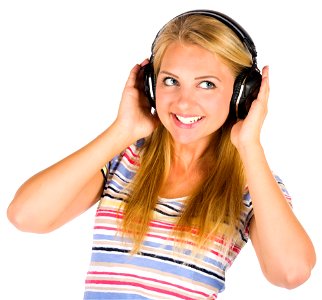 Woman Girl Headphone Music photo