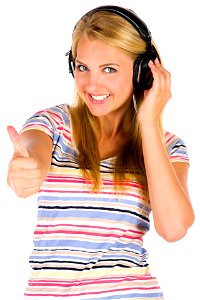 Woman Girl Headphone Music photo