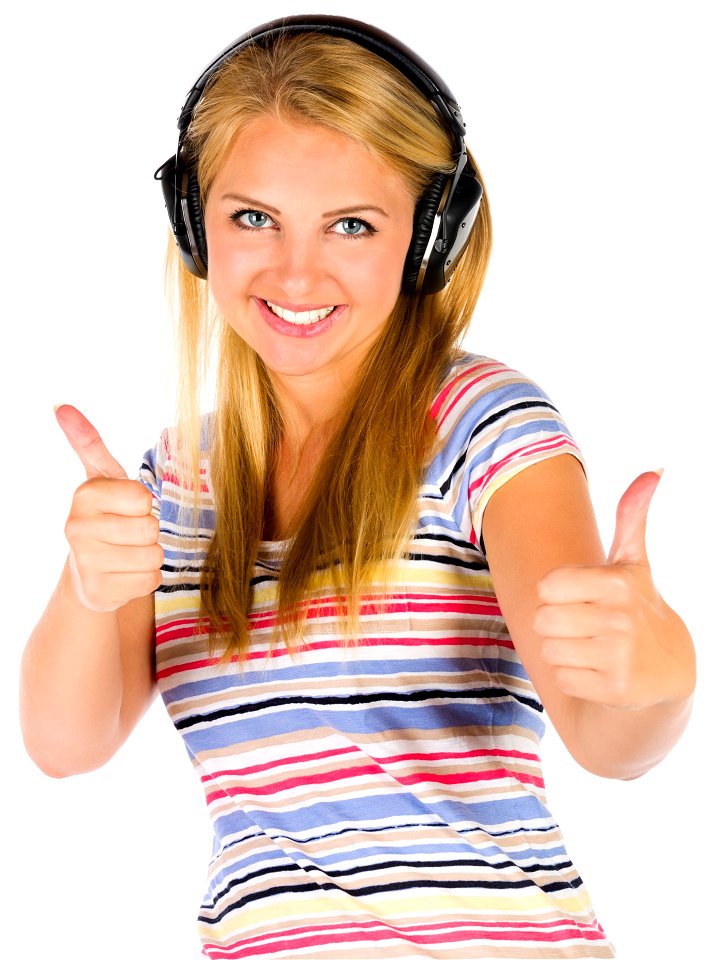 Woman Girl Headphone Music