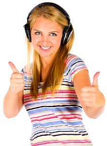 Woman Girl Headphone Music photo