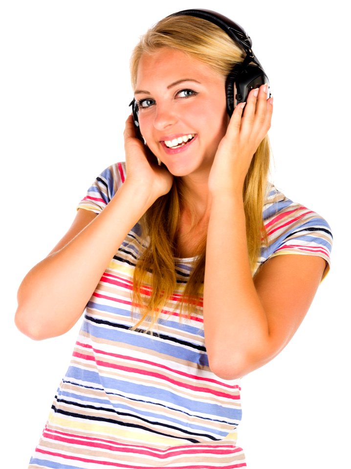 Woman Girl Headphone Music