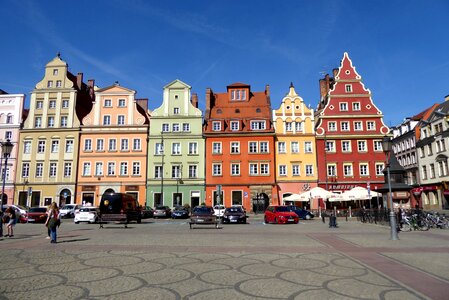 Marketplace colourful houses travel