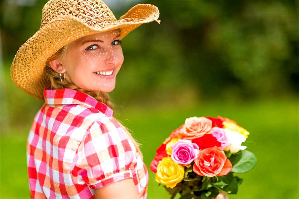 Woman Girl Portrait Rose
