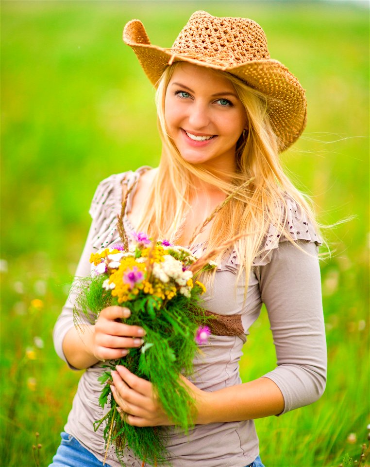 Woman Girl Portrait Flower