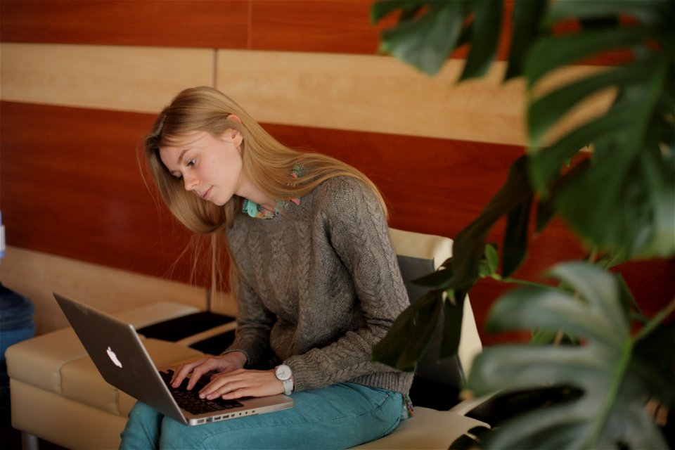 Woman Girl Laptop Computer