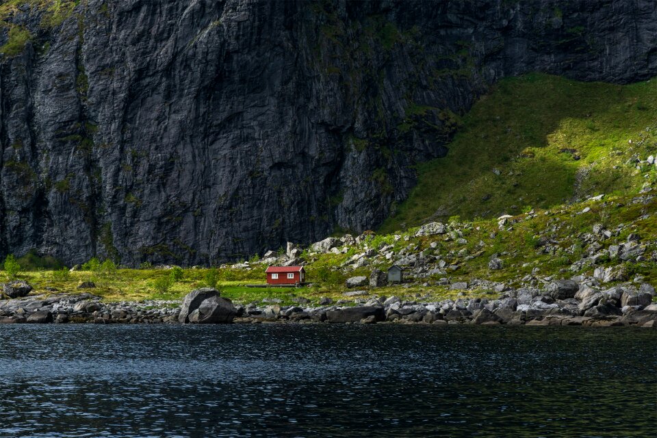 Mountains water sea