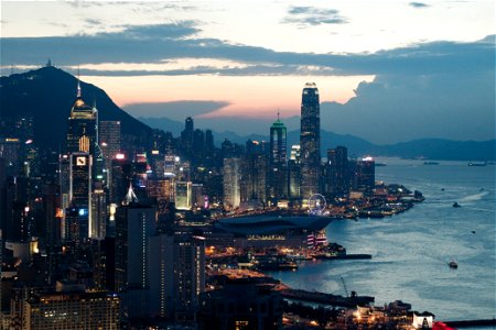 Hong Kong City Sunset photo