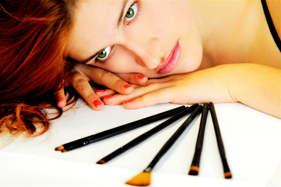 Woman Portrait Makeup Brush