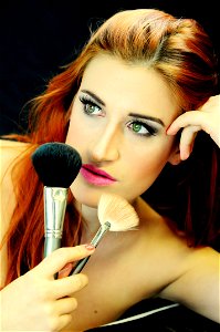 Woman Portrait Makeup Brush photo
