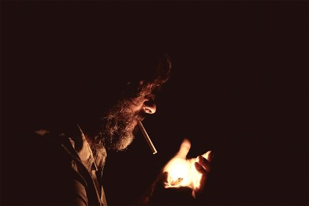 Man Cigarette Fire photo