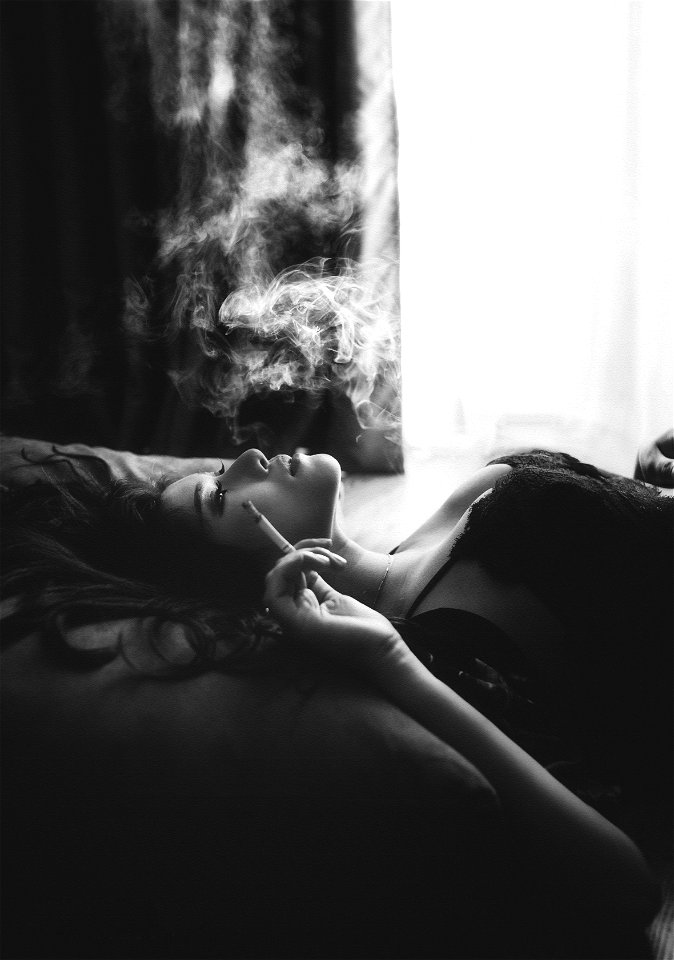Woman Smoking Cigarette