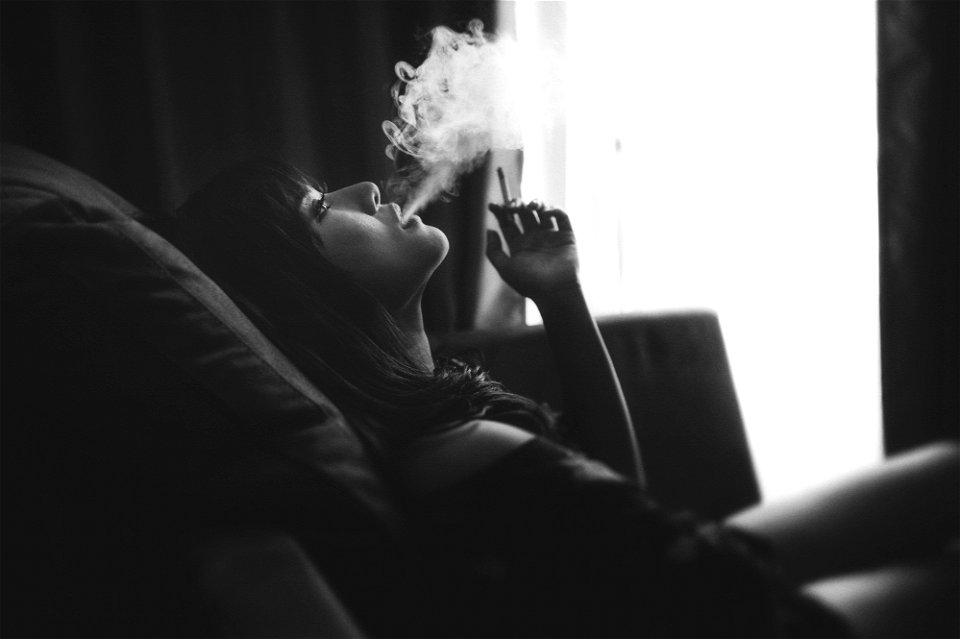 Woman Smoking Cigarette