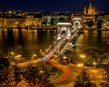 Szechenyi Chain Bridge River Danube photo
