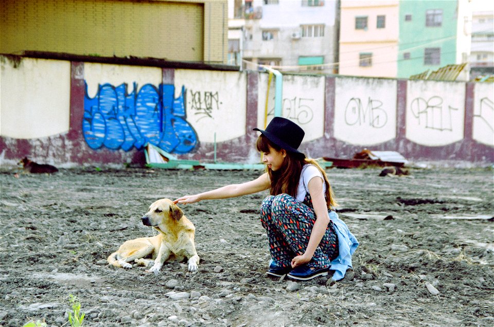 Woman Girl Portrait Dog