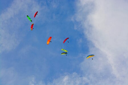 Paragliders flight wind photo
