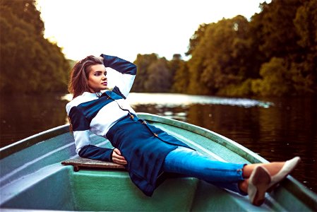 Woman Girl Portrait Boat